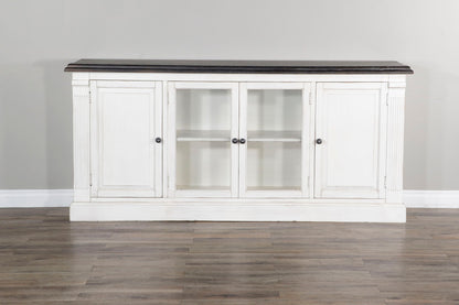 Carriage House - Media Console - Cottage White / Europen Dark