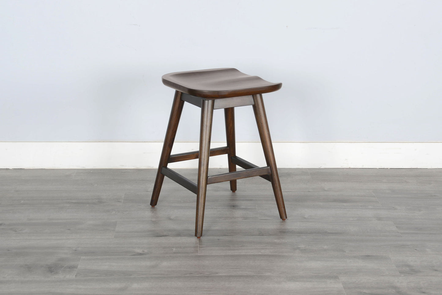 Americana - 24"H Stool With Saddle Seat - Dark Brown