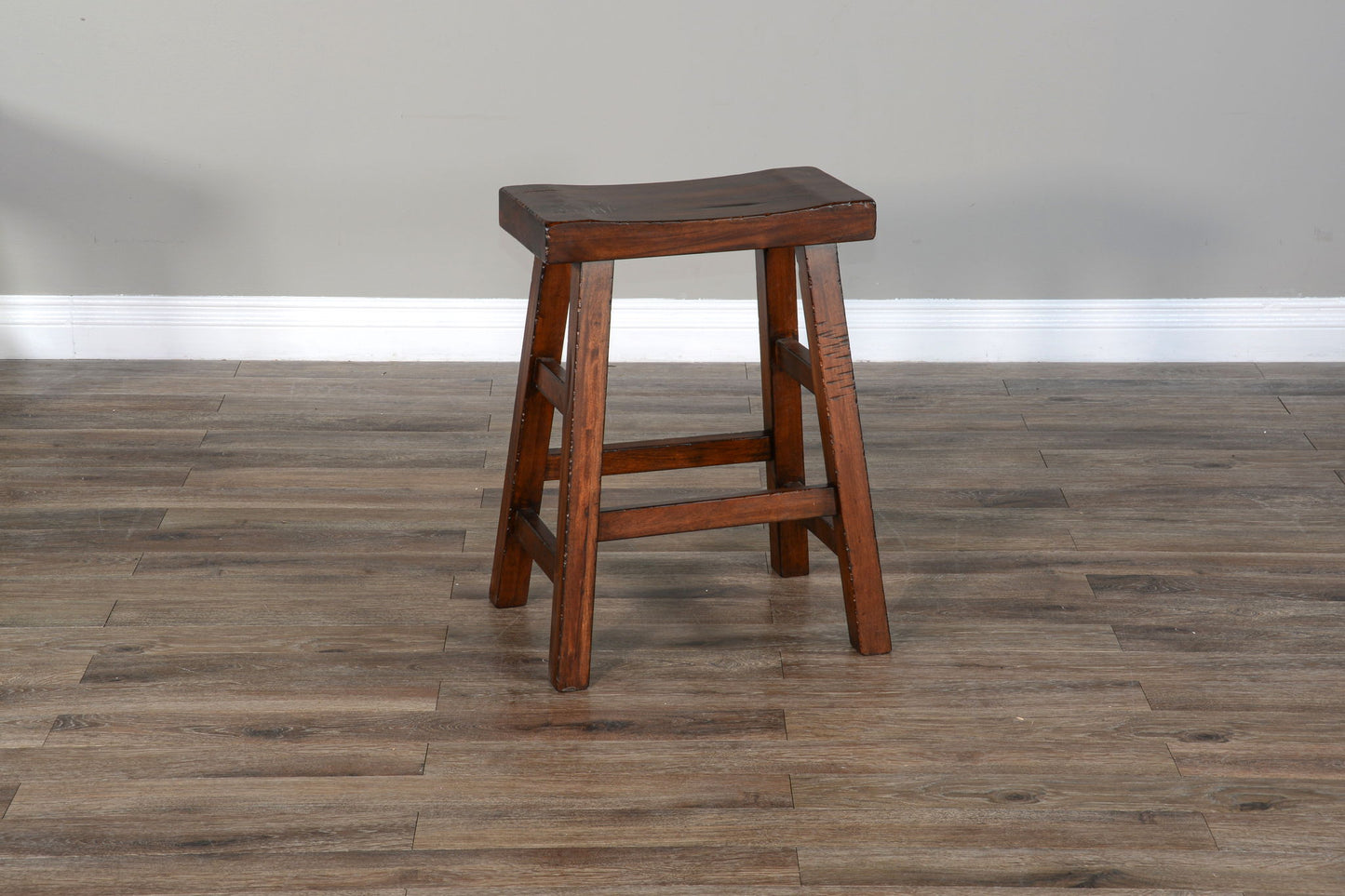 Tuscany - 24" Saddle Seat Stool With Wood Seat - Vintage Mocha