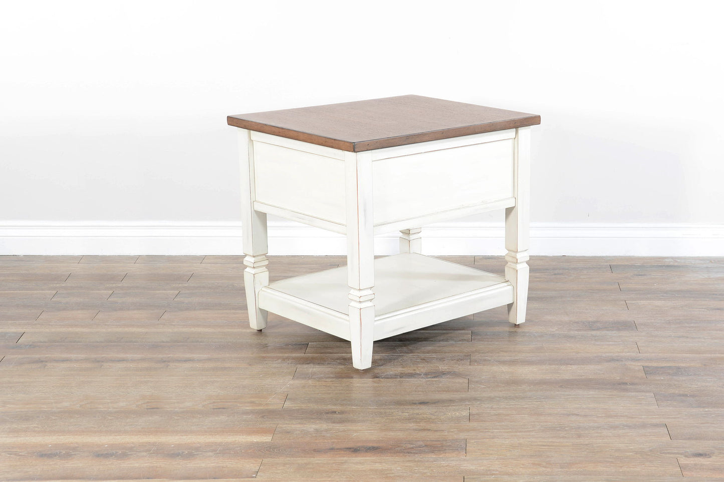 End Table - White / Light Brown