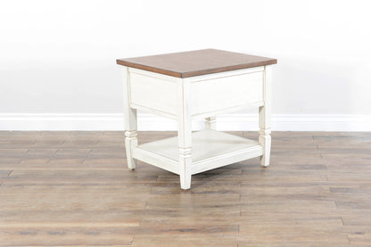 End Table - White / Light Brown
