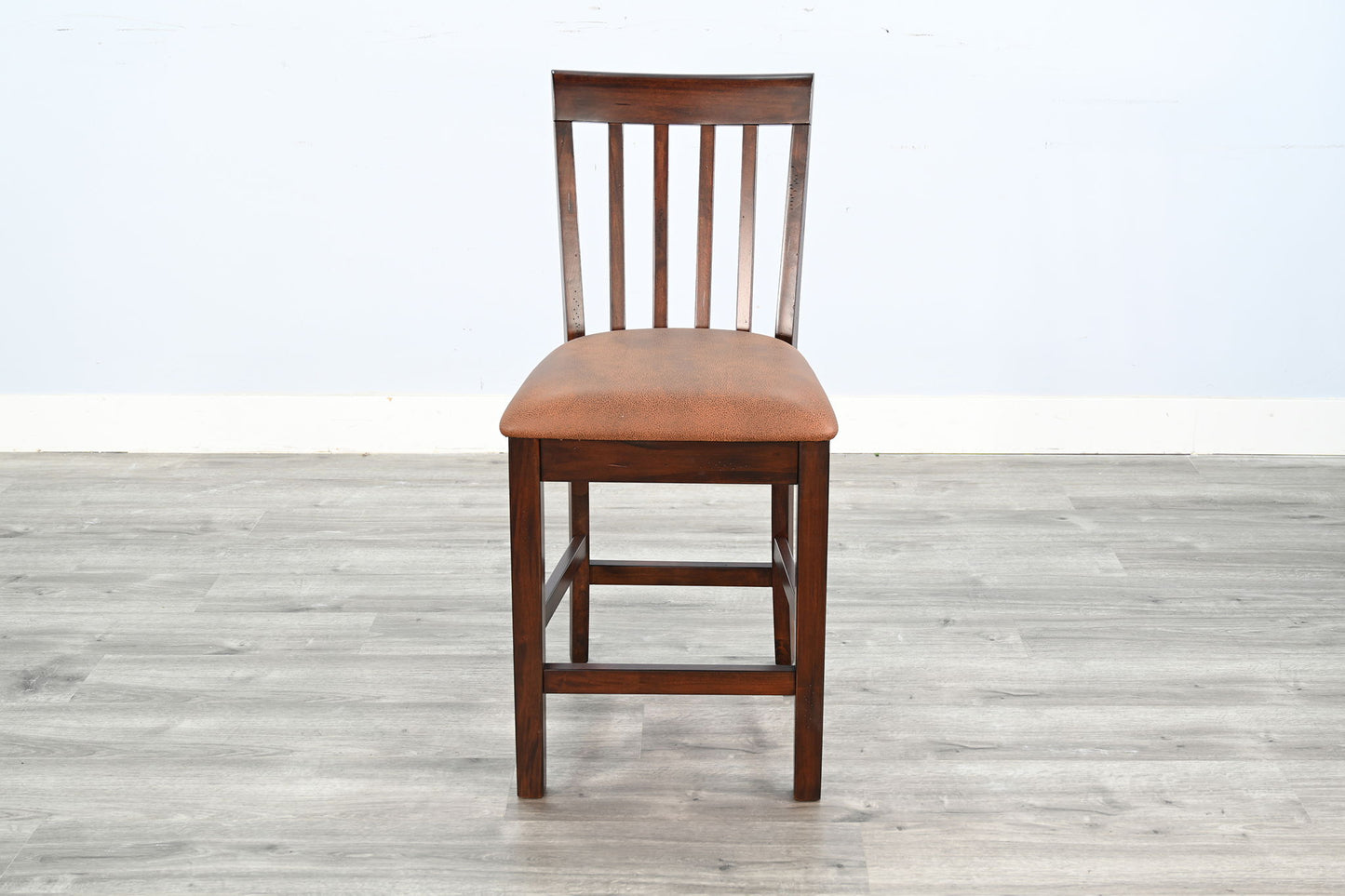 Santa Fe - Slatback Counter Stool With Cushion Seat (Set of 2) - Dark Chocolate