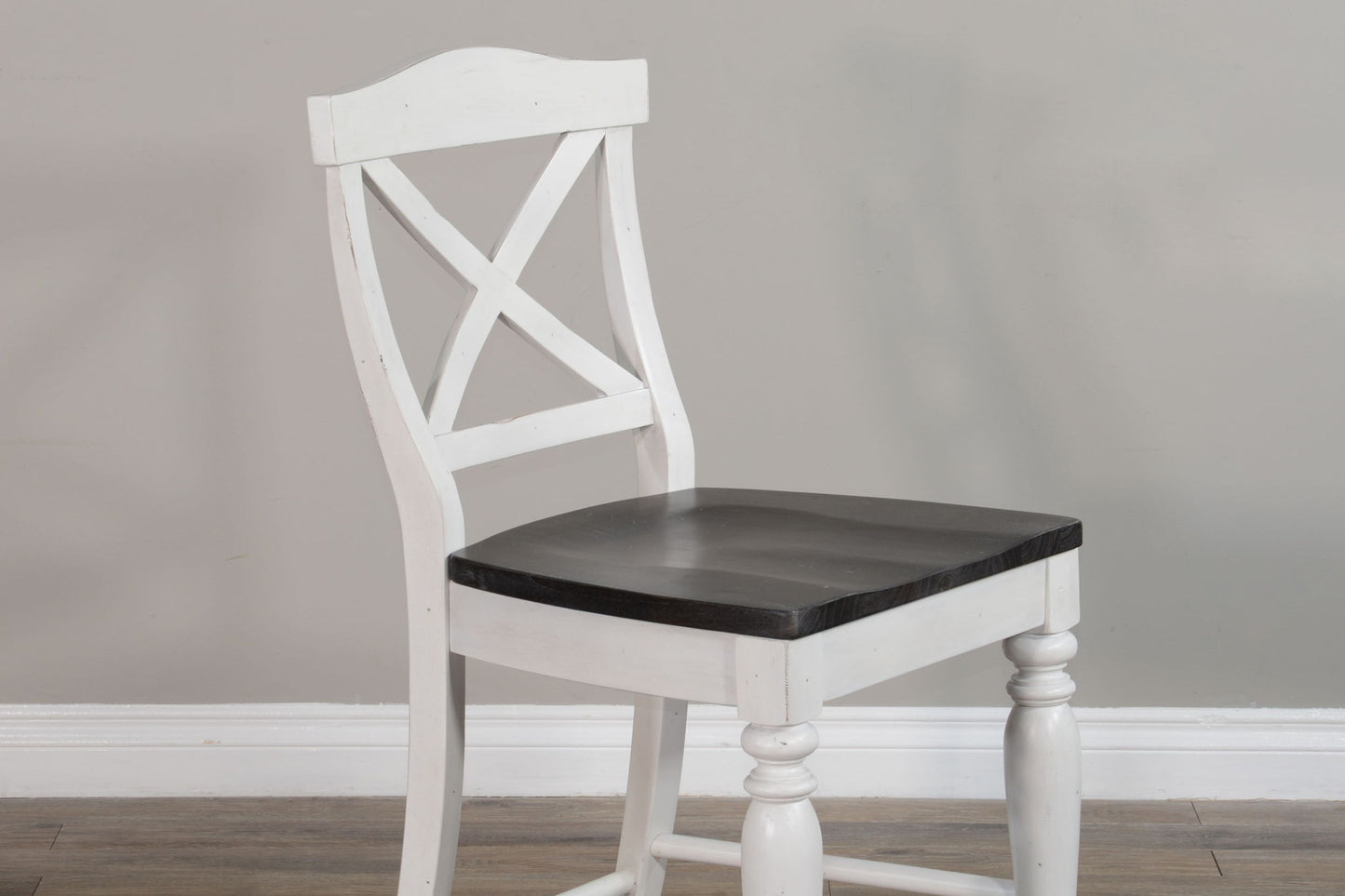 Carriage House - Wood X-Back Dining Chair (Set of 2) - Cottage White / Europen Dark