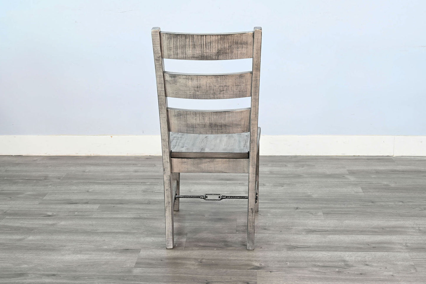 Alpine - Ladderback Chair With Turnbuckle, Wood Seat (Set of 2) - Gray
