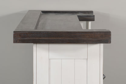 Carriage House - Farmhouse Wood Home Bar - Cottage White / Europen Dark