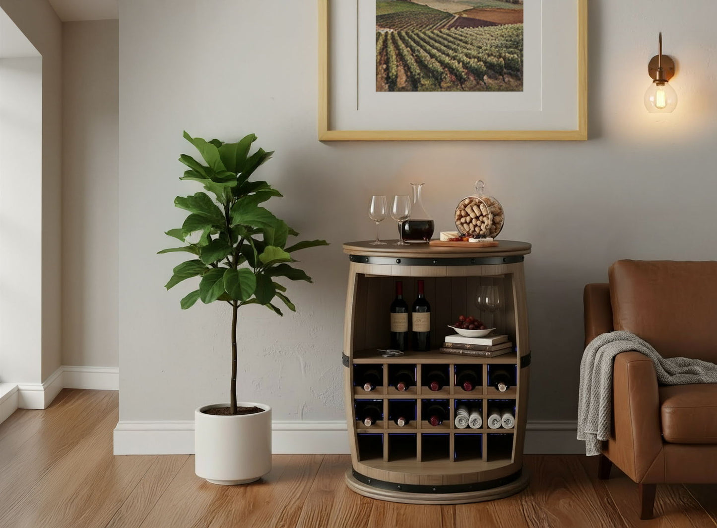 Wine Rack - Light Brown