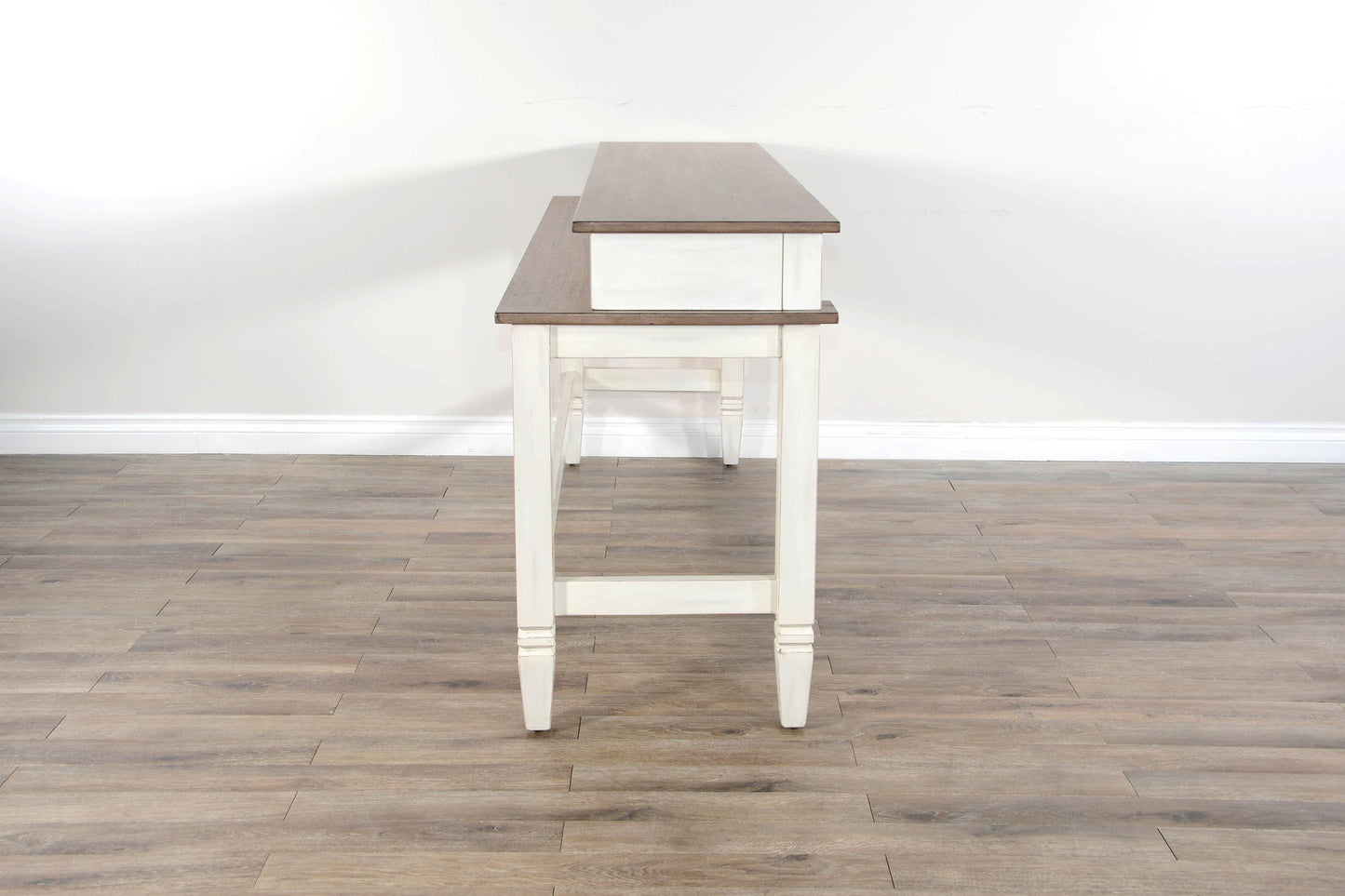 Console Table With Usb Power Plug - White / Light Brown