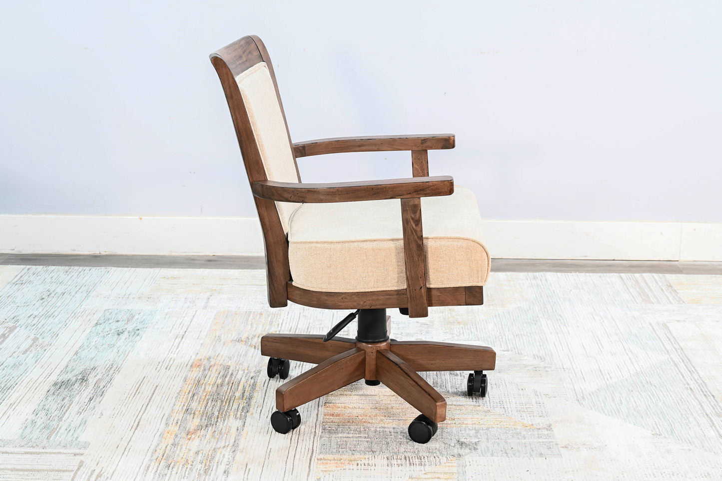 Doe Valley - Game Chair With Casters, Cushion Seat & Back - Buckskin / Beige