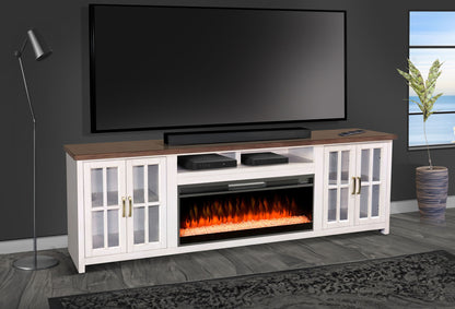 76" Media Console With Electric Fireplace