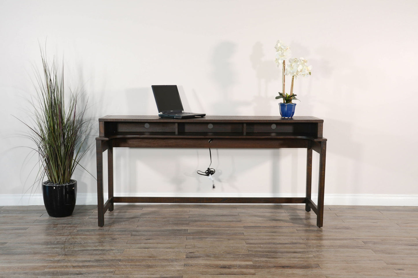 Homestead - Console Table With USB Power Pack - Tobacco Leaf
