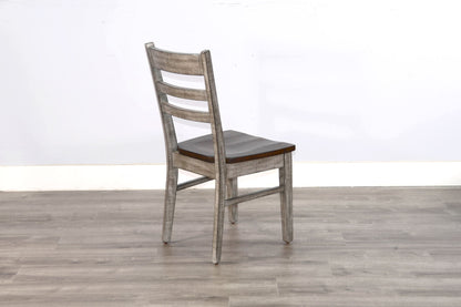 Homestead Hills - Ladderback Chair, Wood Seat (Set of 2) - Tobacco Leaf / Alpine Gray