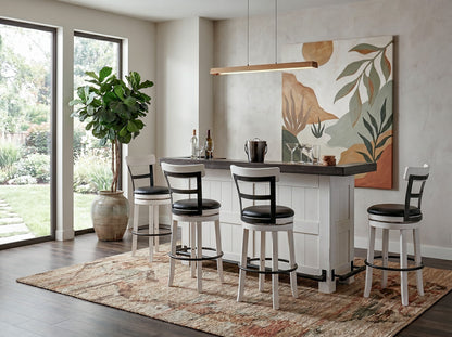 Carriage House - Farmhouse Wood Home Bar - Cottage White / Europen Dark