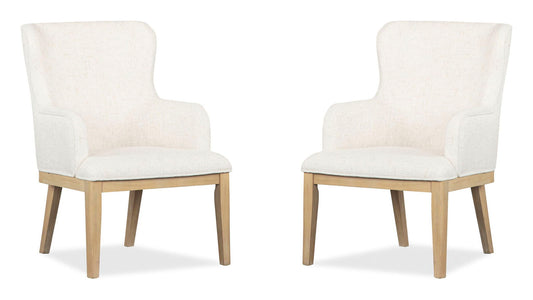 Somerset - Dining Arm Chair With Upholstered Seat & Back (Set of 2) - Butternut and Omari Natural