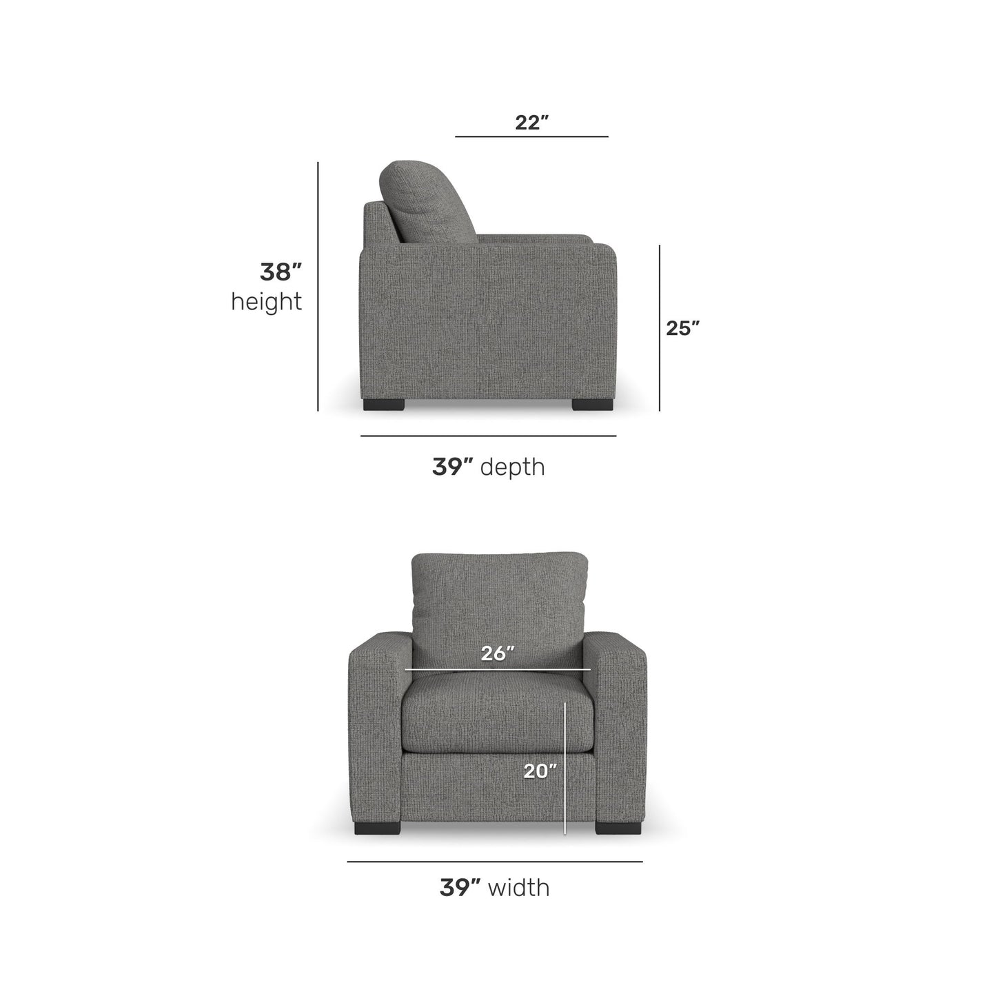 Corazon - Fabric Stationary Loveseat