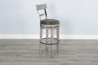 Alpine - Bar Swivel Barstool, Cushion Seat (Set of 2) - Gray