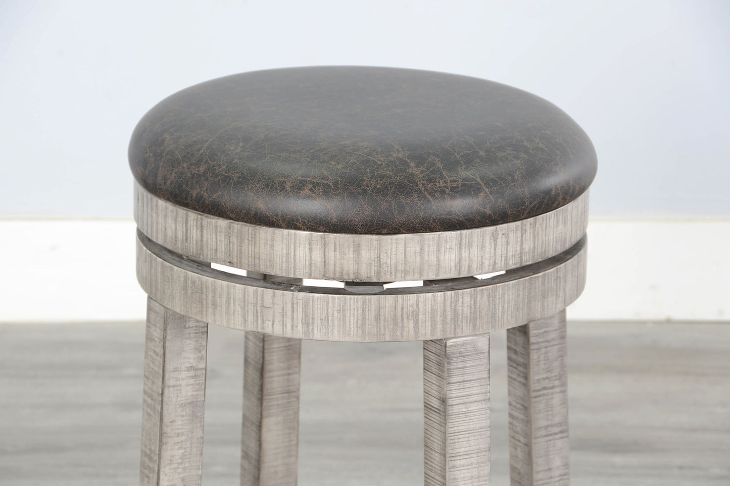 Alpine - Counter Swivel Stool, Cushion Seat (Set of 2) - Gray