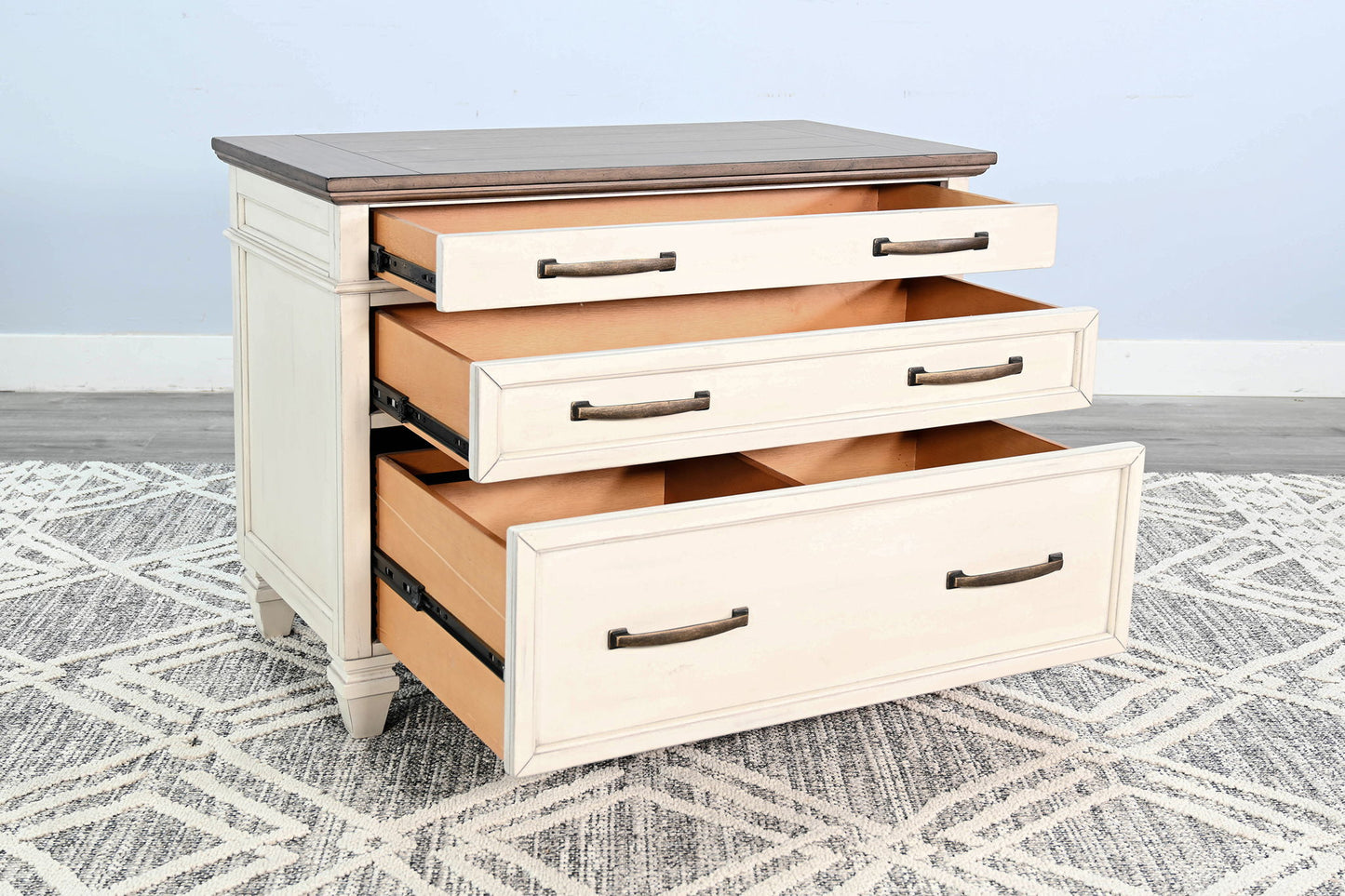 Pasadena - Lateral File Cabinet - Buckskin / Marble White