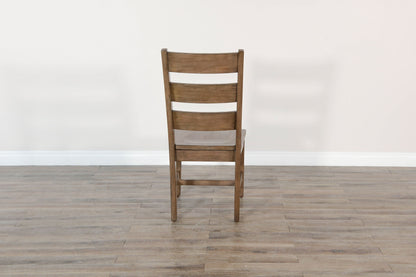 Doe Valley - Ladderback Chair With Stretchers, Wood Seat (Set of 2) - Buckskin