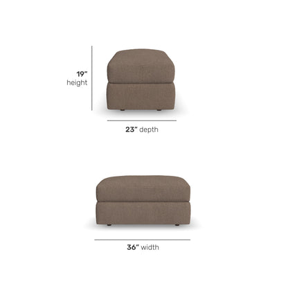 Chevy - Fabric Ottoman Pouf - Brown