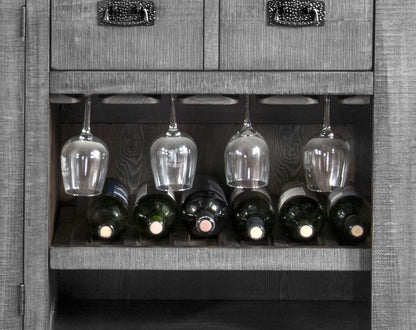 Alpine - Traditional Wood Home Bar - Gray