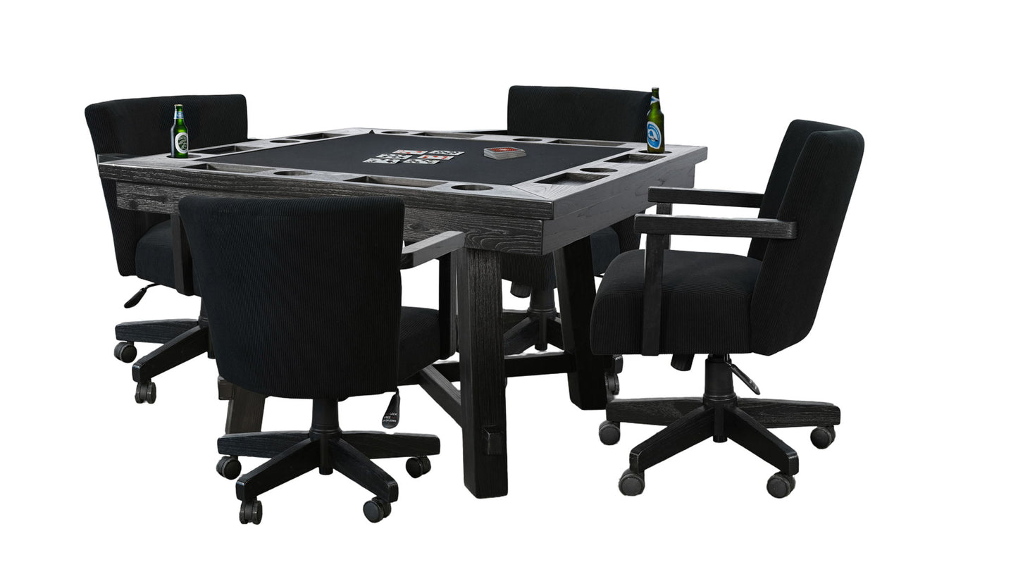 Reno - Square Poker Dining Table - Umbra Black