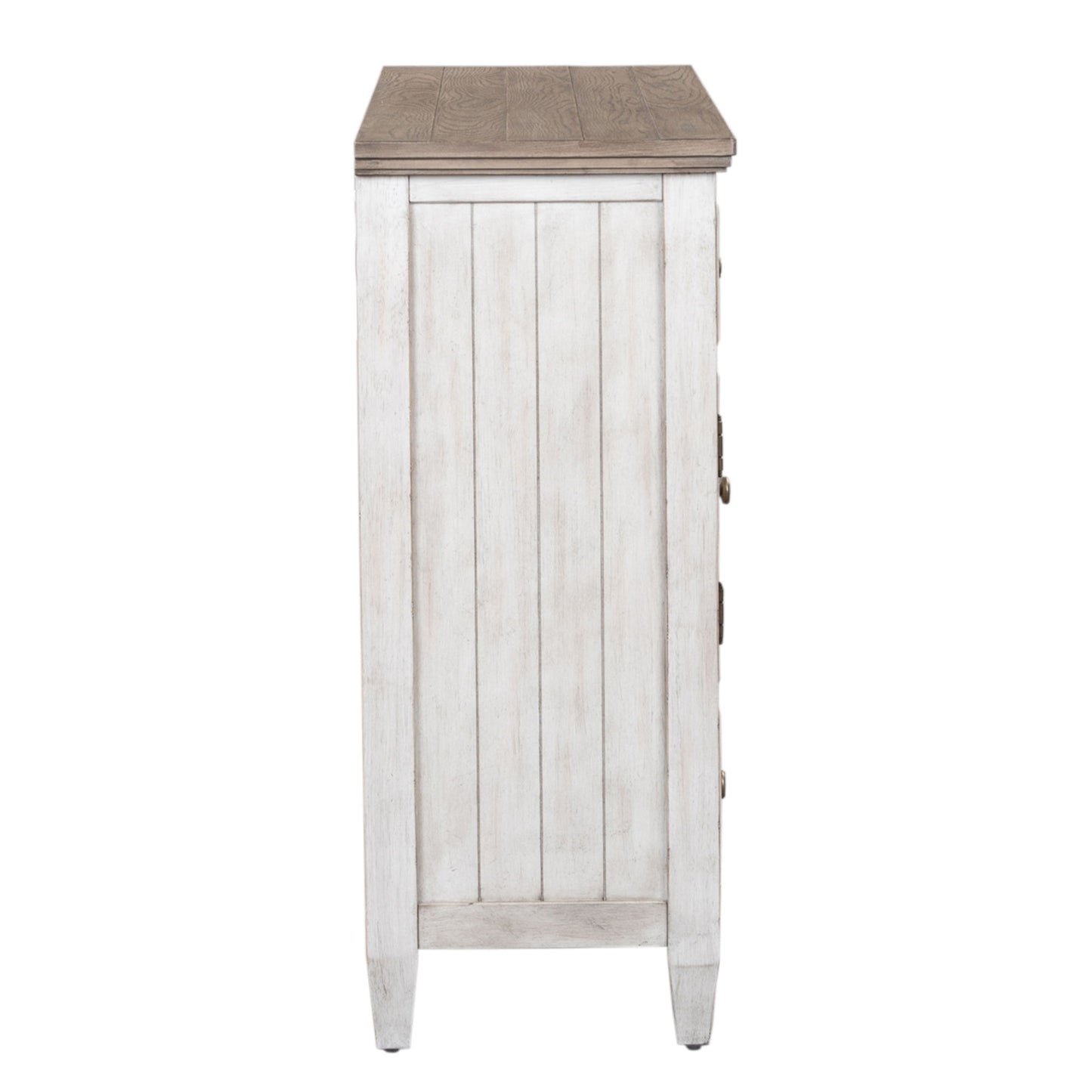 Heartland - 2 Door 6 Drawer Chesser - Antique White / Tobacco Tops
