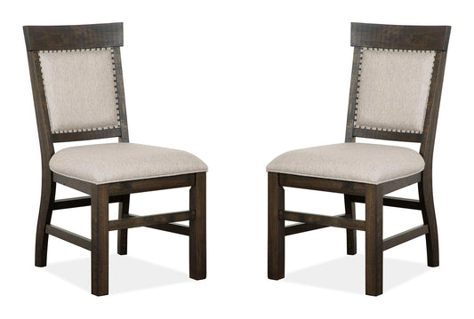 Bellamy - Dining Side Chair With Upholstered Seat & Back (Set of 2) - Dark Brown