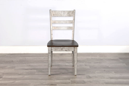Homestead Hills - Ladderback Chair, Wood Seat (Set of 2) - Tobacco Leaf / Alpine Gray
