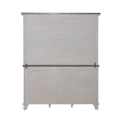 River Place - Server & Hutch - Riverstone White & Tobacco