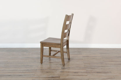 Doe Valley - Ladderback Chair With Stretchers, Wood Seat (Set of 2) - Buckskin