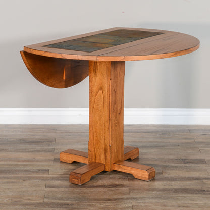 Sedona - Drop Leaf Round Table - Rustic Oak
