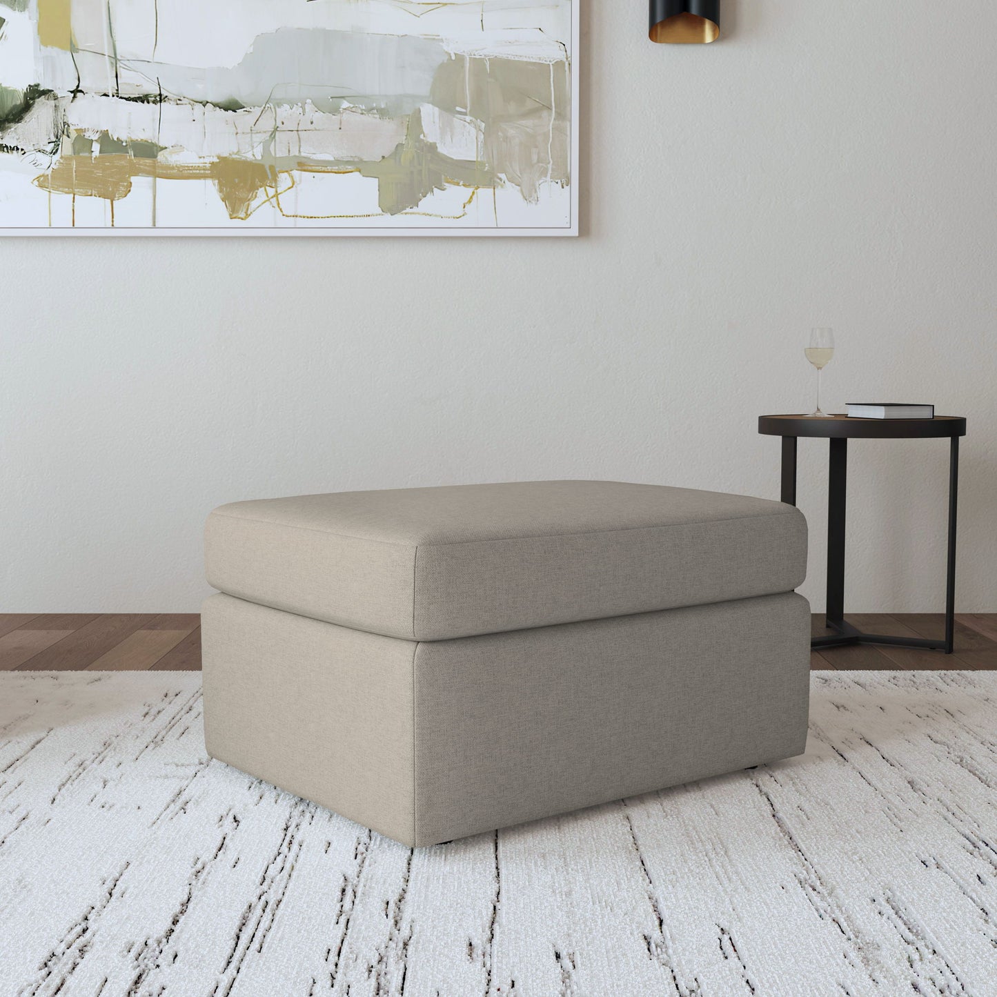 Sky - Fabric Ottoman