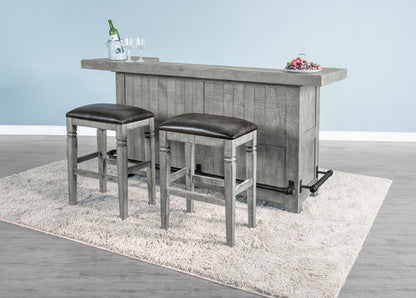 Alpine - Traditional Wood Home Bar - Gray