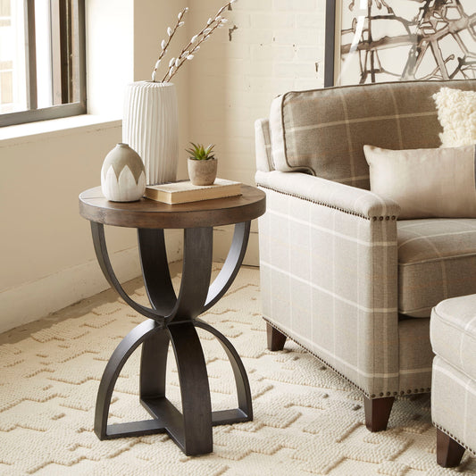 Bowden - Round Accent Table - Rustic Honey