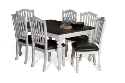 Bourbon County - Rectangular Dining Table With Extensions - White / Dark Brown