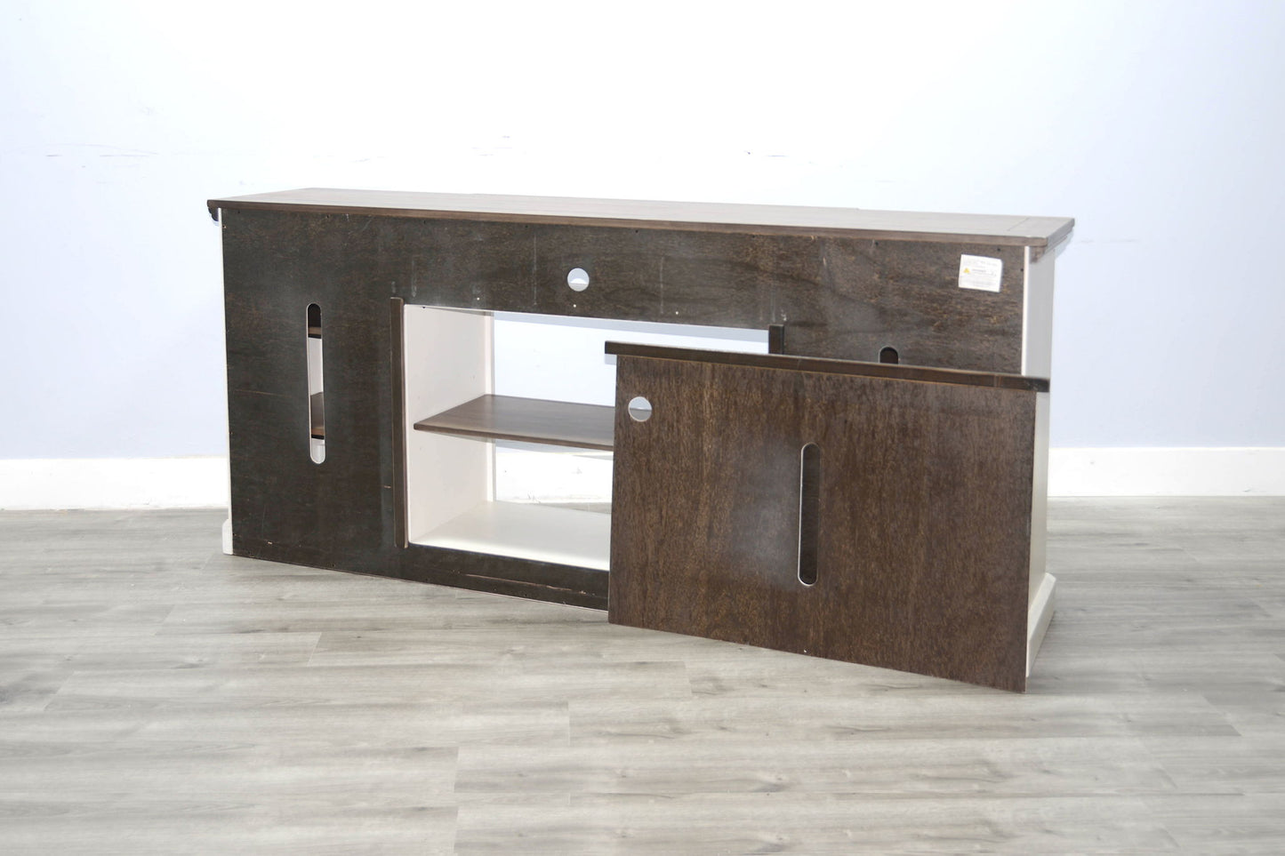 Pasadena - TV Console With Fireplace Option - Buckskin / Marble White