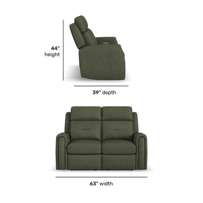 Felix - Power Reclining Loveseat With Console, Power Headrest, Lumbar, Heat & Massage