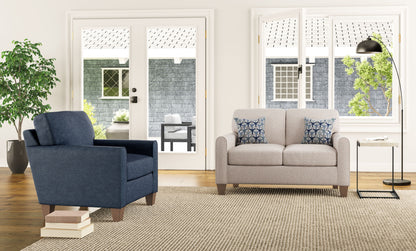 Moxy - Fabric Chair, Rounded Mailbox Arms