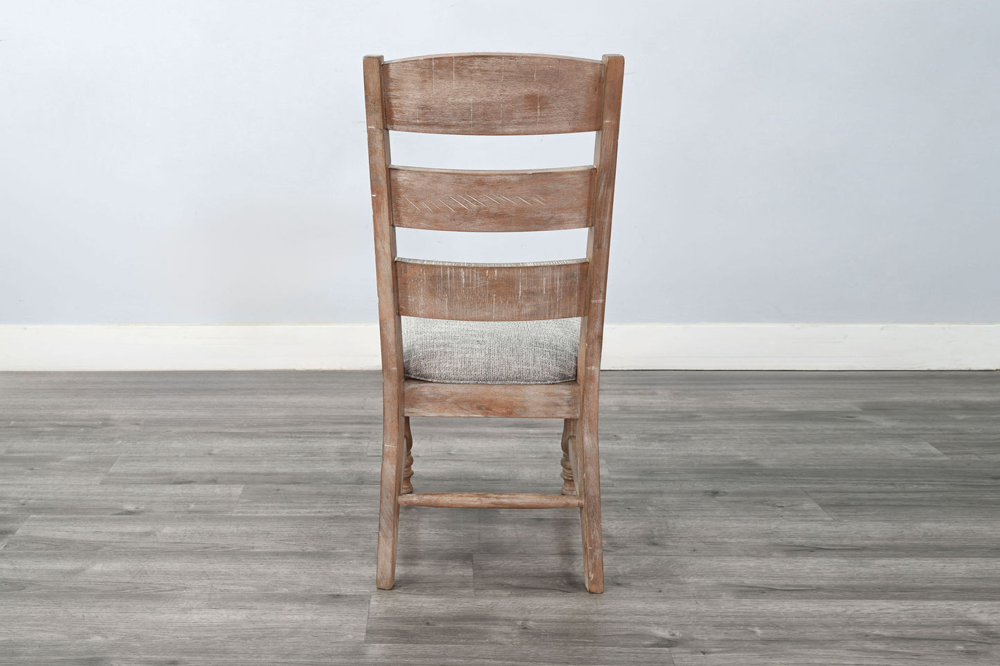 Sierra - Rustic Ladder Back Dining Chair With Cushion Seat (Set of 2) - Amber