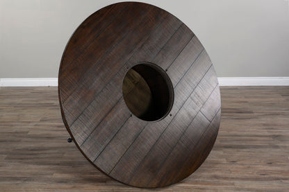Homestead - Round Pub Table With Wine Barrel Base - Tobacco Leaf