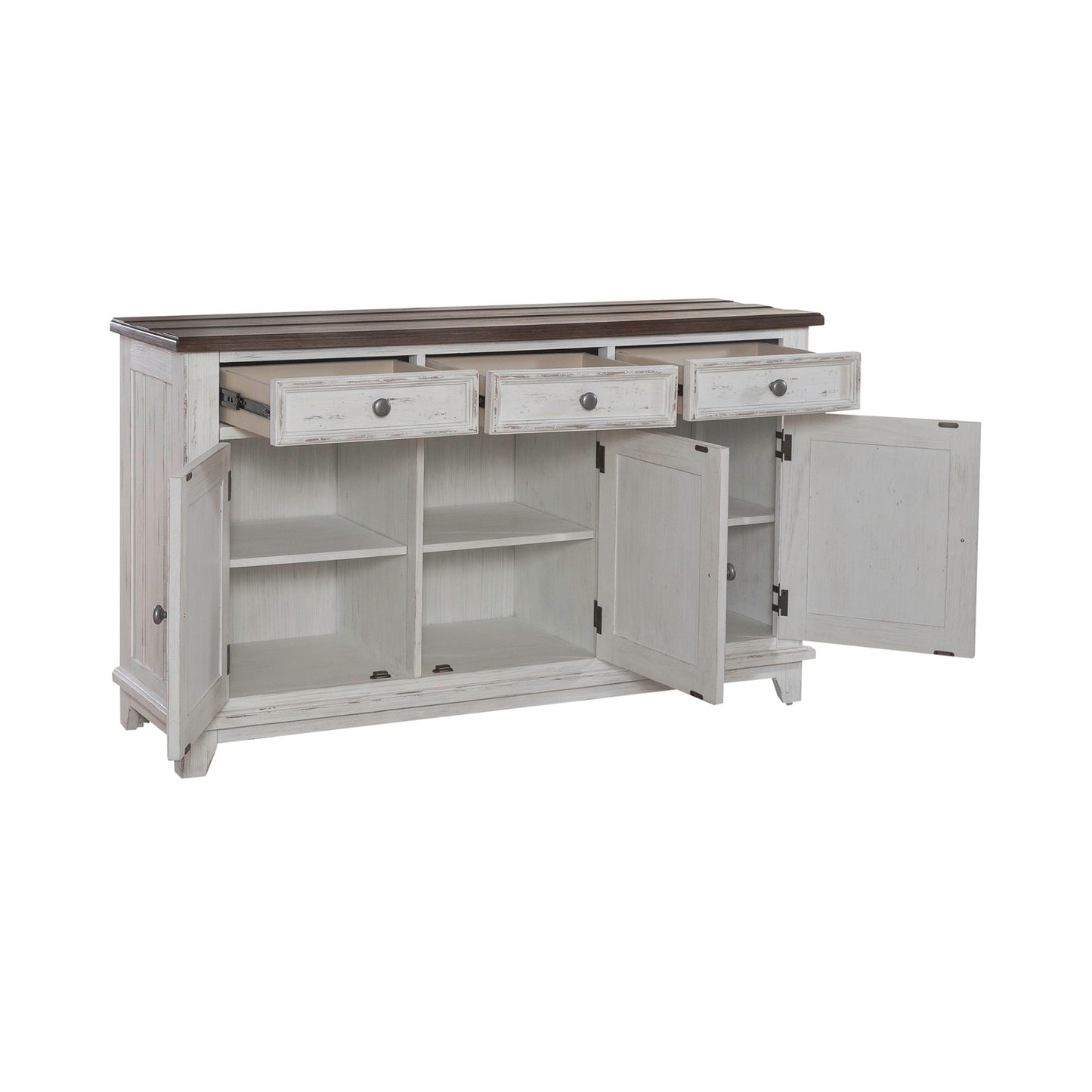 River Place - Accent Server - Riverstone White & Tobacco