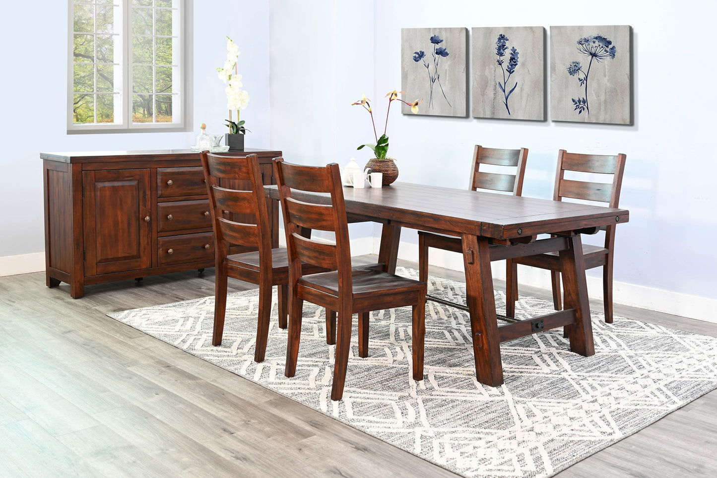 Tuscany - Dining Table With Extensions With Turnbuckle - Vintage Mocha