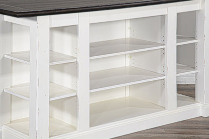 Carriage House - Kitchen Island, 13" Drop Leaf - Cottage White / Europen Dark