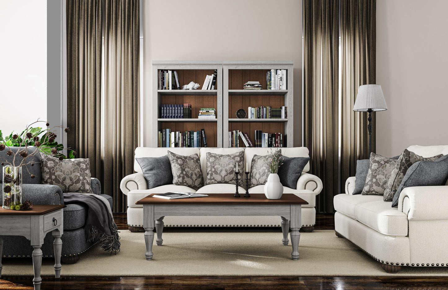 Patterson - Fabric Loveseat, Nailhead Trim