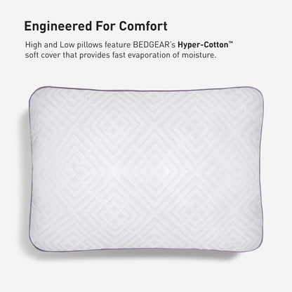Bedgear High-Low Performance Pillow - Soft Support Pillow For Neutral Sleepers - Low Size