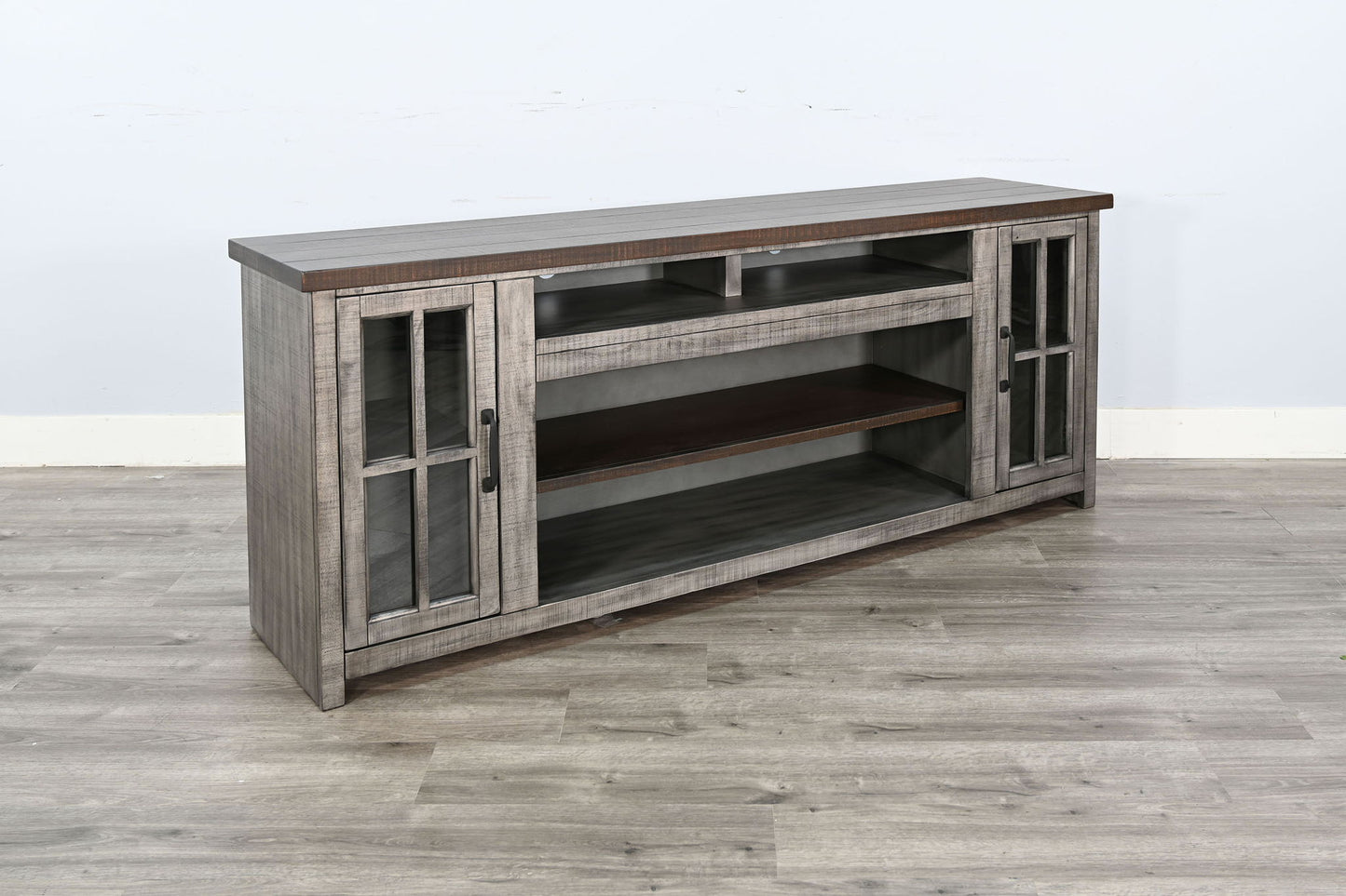 Homestead Hills - Media Console - Tobacco Leaf / Gray