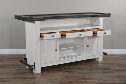 Carriage House - Farmhouse Wood Home Bar - Cottage White / Europen Dark