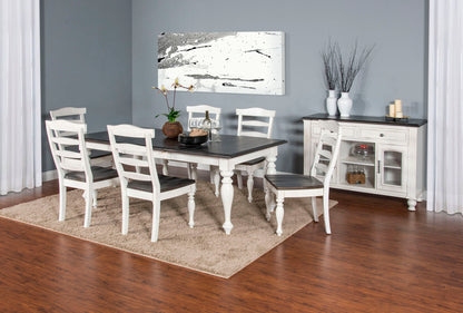 Carriage House - Rectangular Dining Table With Extensions - Cottage White / Europen Dark