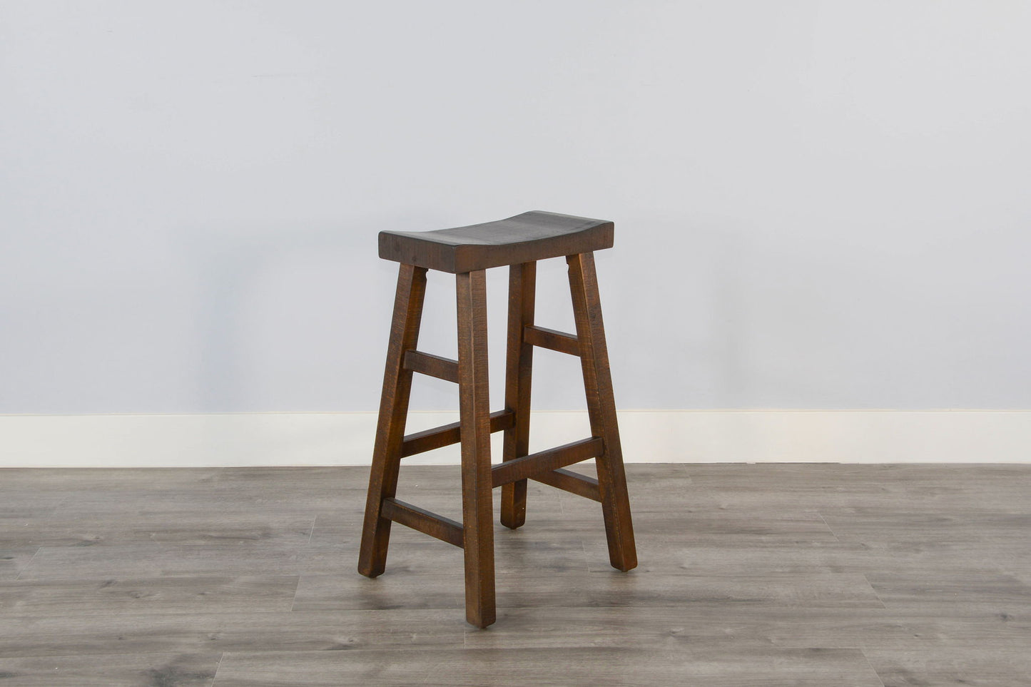 Homestead - 30" Saddle Seat Stool With Wood Seat (Set of 2) - Black Walnut