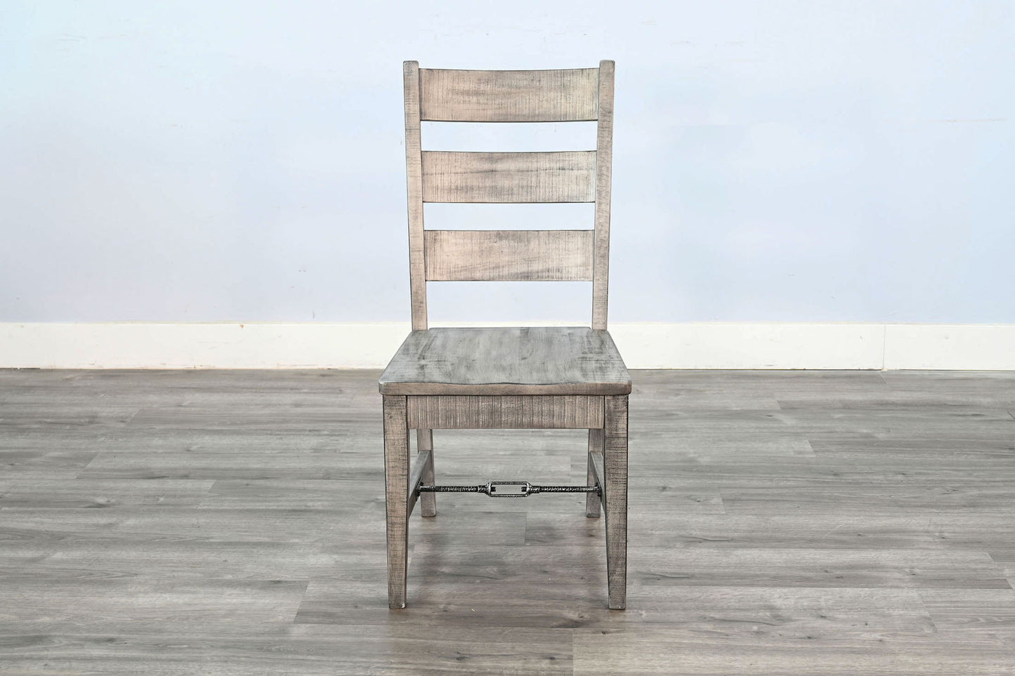 Alpine - Ladderback Chair With Turnbuckle, Wood Seat (Set of 2) - Gray